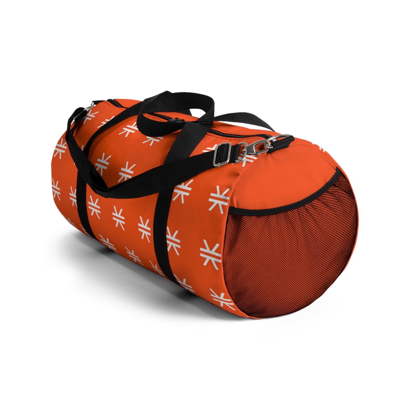 Vibrant Stacks Orange Patterned Duffel Bag