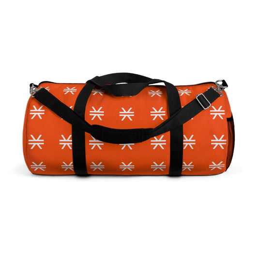 Vibrant Stacks Orange Patterned Duffel Bag