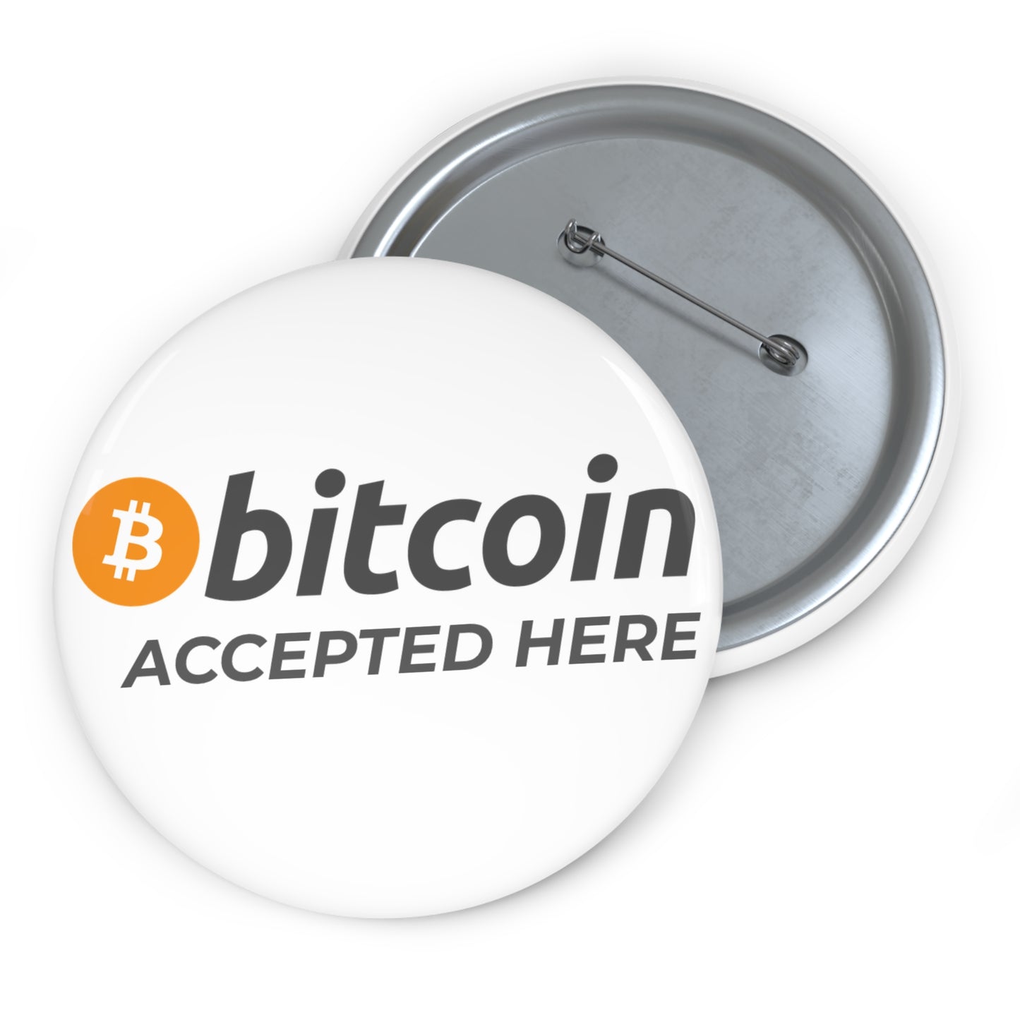 Bitcoin Accepted Here Pin Button
