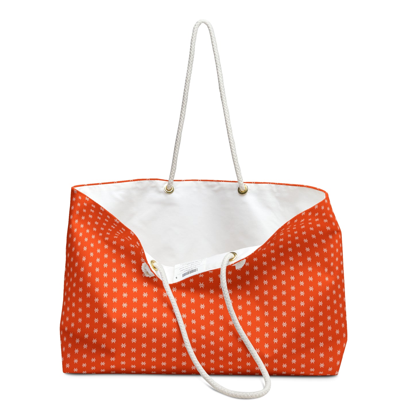 Vibrant Orange Stacks Weekender Bag