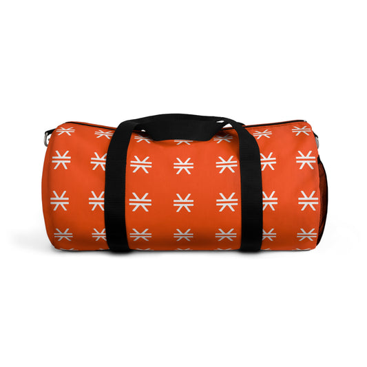 Vibrant Stacks Orange Patterned Duffel Bag