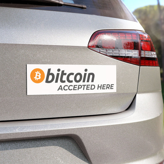 Bitcoin Accepted Here Car Magnet