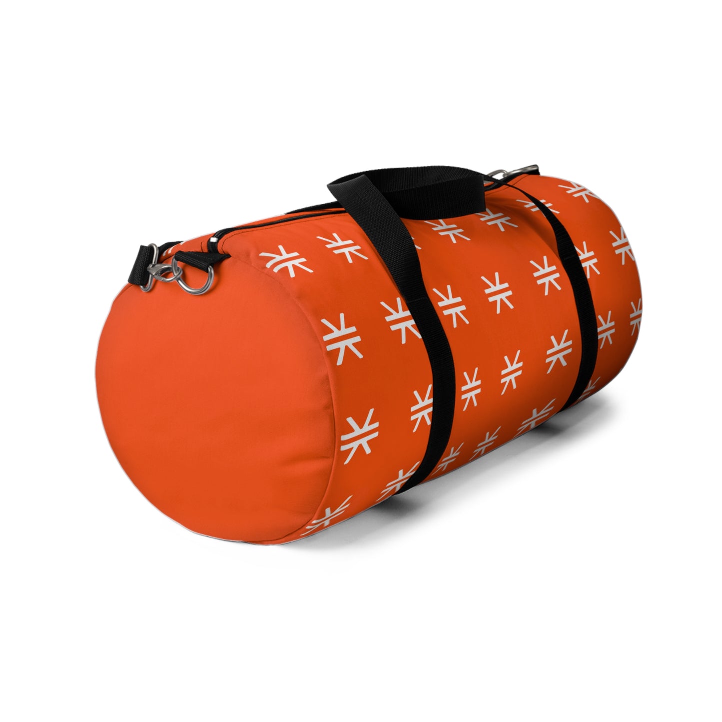 Vibrant Stacks Orange Patterned Duffel Bag