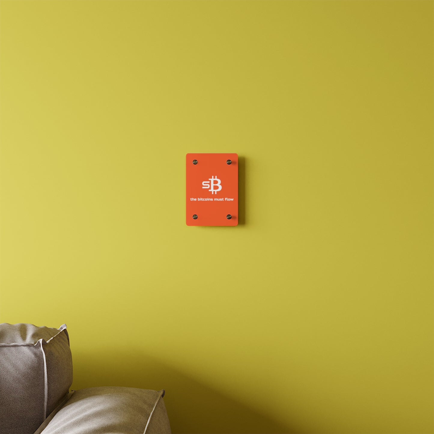 'The Bitcoins Must Flow' sBTC Acrylic Wall Art Panel