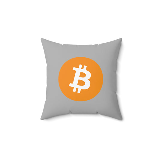 Bitcoin Inspired Spun Polyester Square Pillow