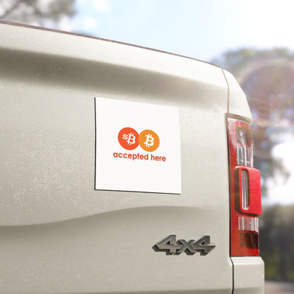 sBTC Bitcoin Accepted Here Car Magnet