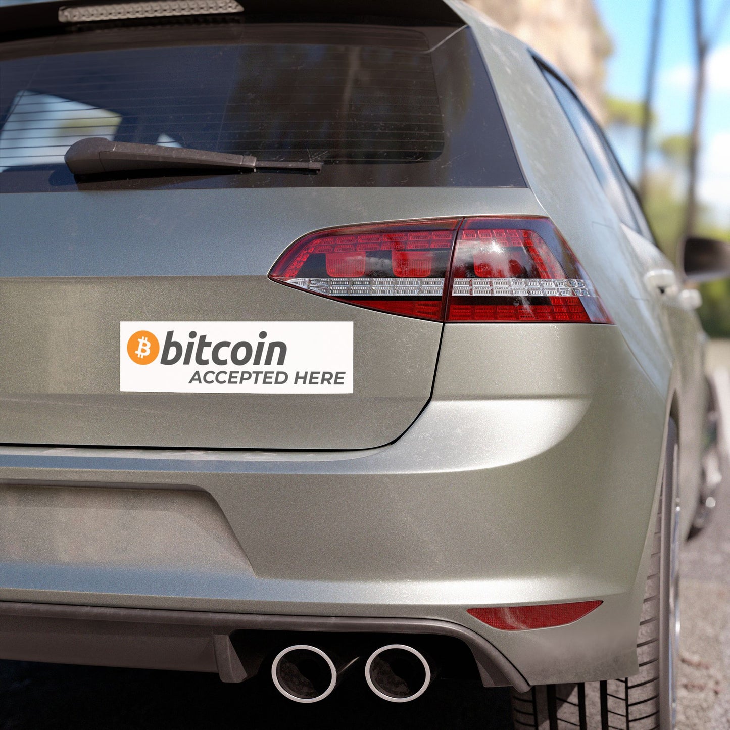 Bitcoin Accepted Here Car Magnet