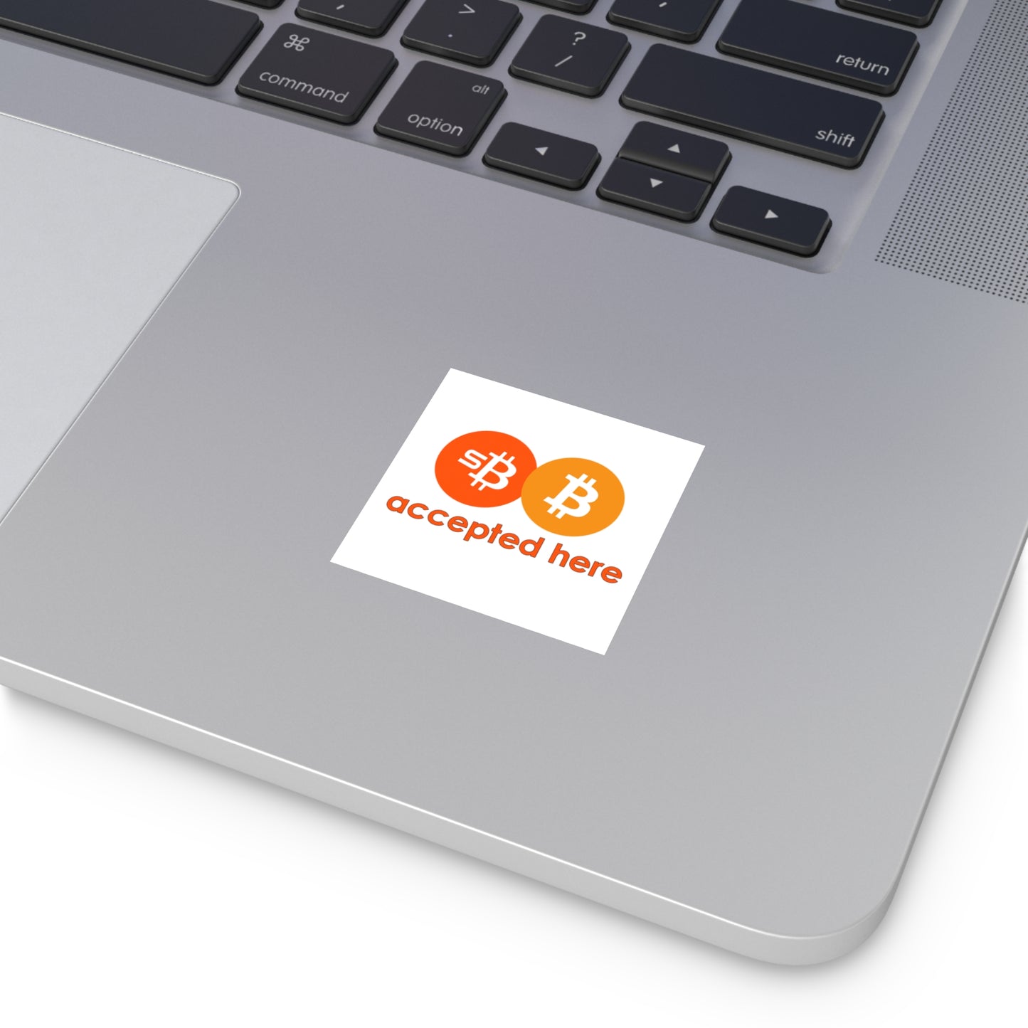 sBTC Bitcoin Accepted Here Indoor/Outdoor Square Sticker
