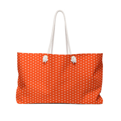 Vibrant Orange Stacks Weekender Bag