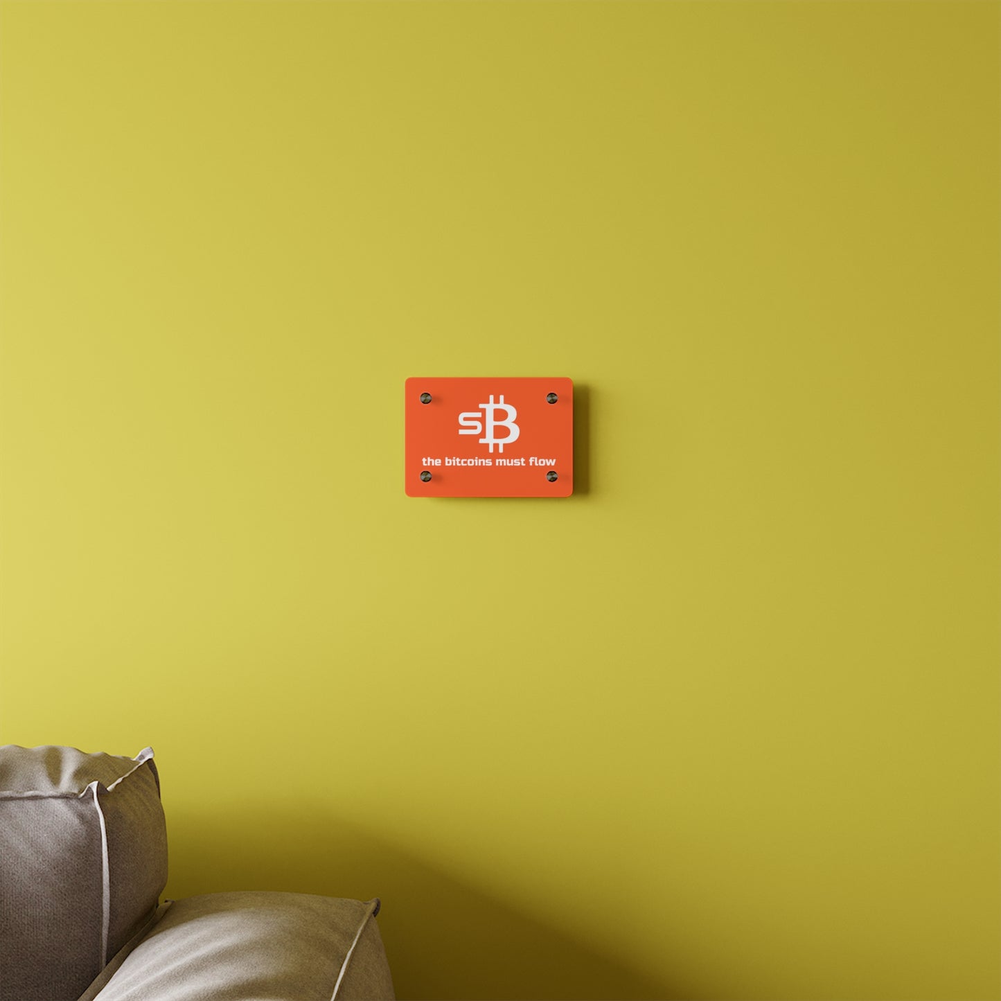 'The Bitcoins Must Flow' sBTC Acrylic Wall Art Panel
