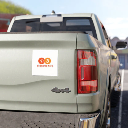 sBTC Bitcoin Accepted Here Car Magnet