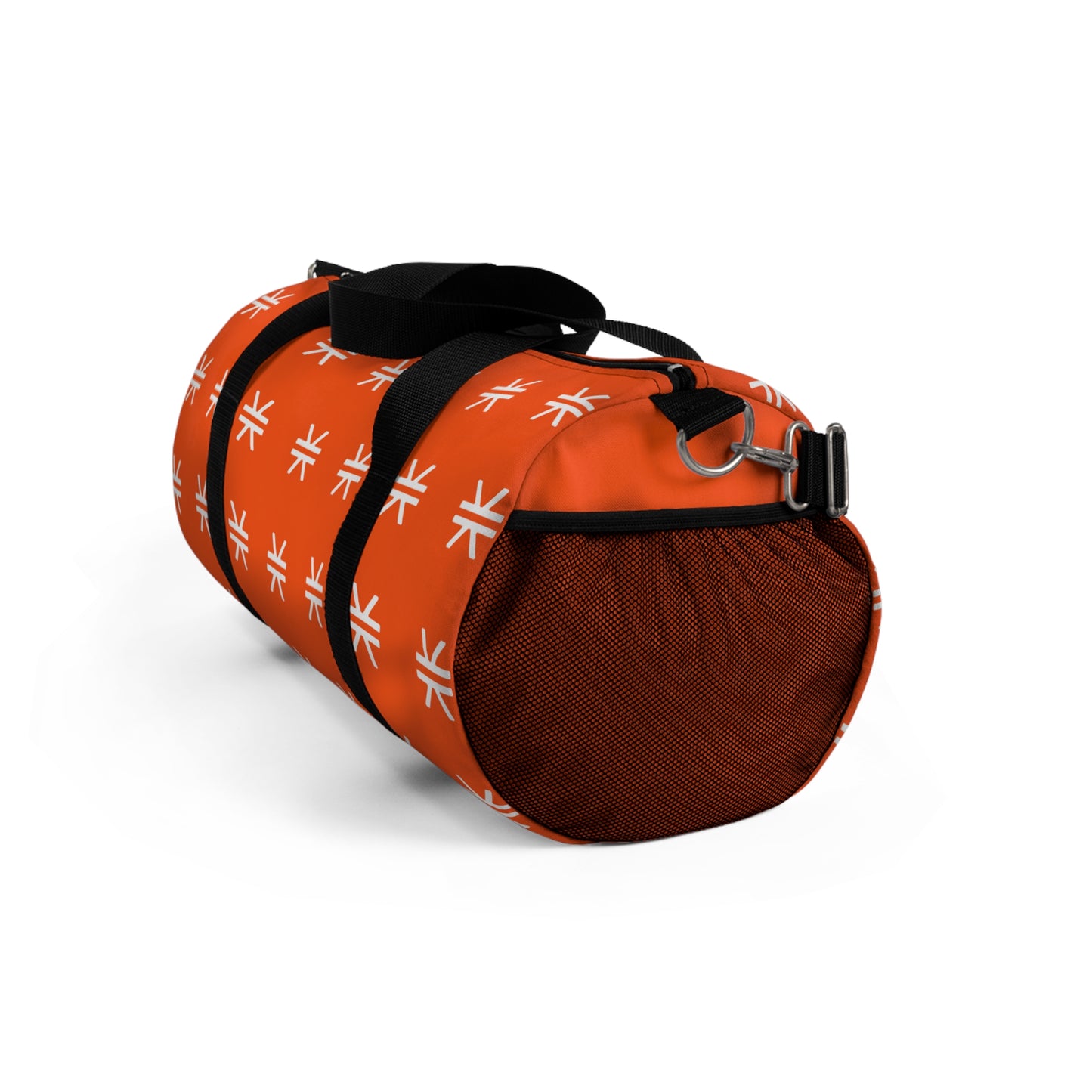 Vibrant Stacks Orange Patterned Duffel Bag