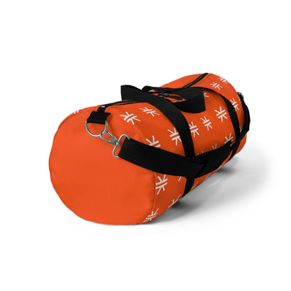 Vibrant Stacks Orange Patterned Duffel Bag