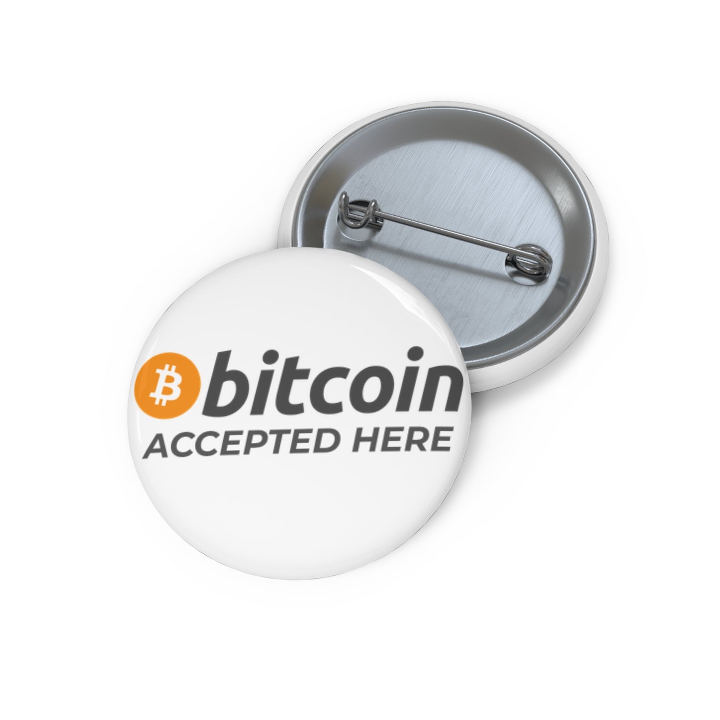 Bitcoin Accepted Here Pin Button